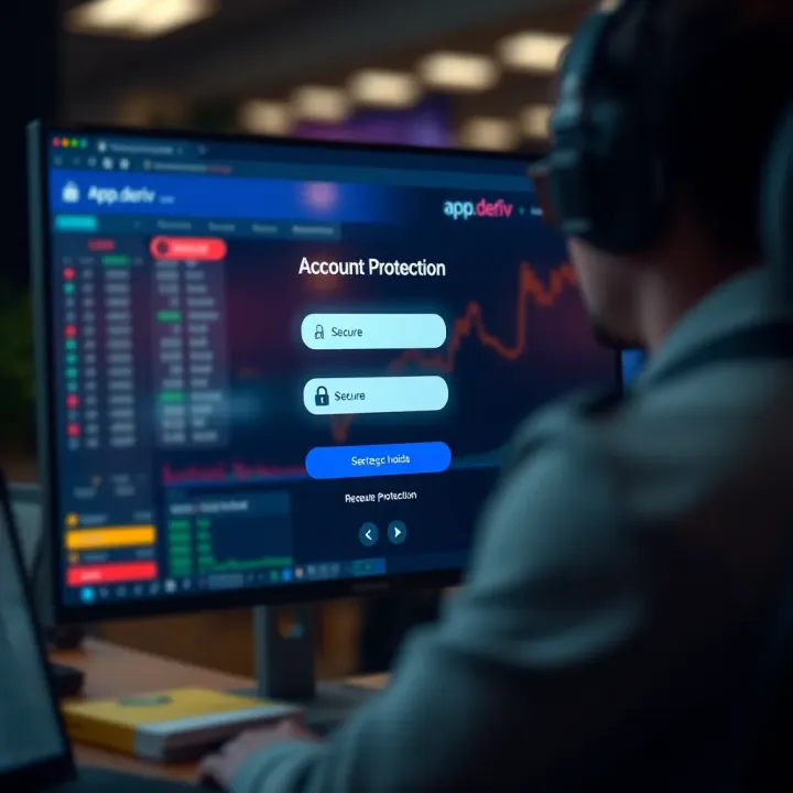 Secure Login and Account Protection on app.deriv Secure login screen of app.deriv emphasizing account protection features