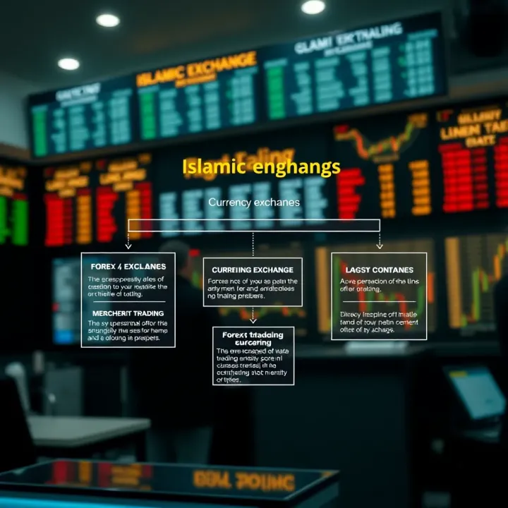 Currency Exchange and Islamic Guidelines for Forex Trading Diagram showing currency exchange and conditions affecting the permissibility of forex trading according to Islamic principles