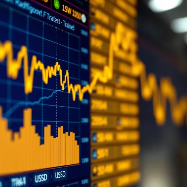 Chart displaying fluctuating gold prices influenced by economic indicators and USD movements