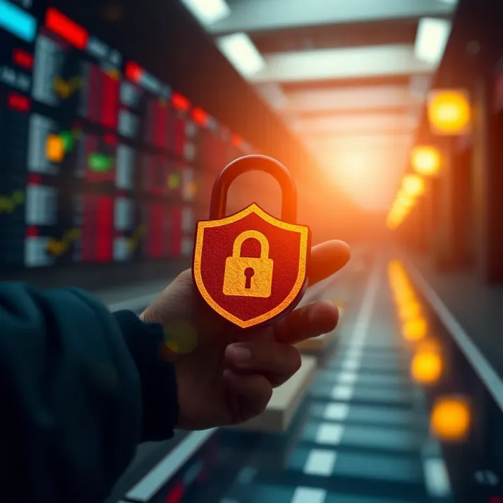 Security features and encryption icons representing safe online trading on Deriv.com app