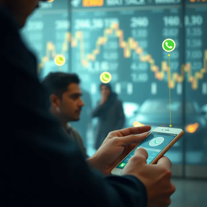 Connecting Forex Traders in Pakistan Through Digital Communication Platforms Conceptual illustration showing digital connectivity and communication among forex traders in Pakistan via smartphones