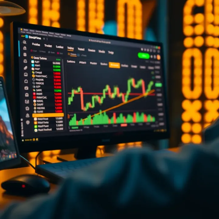 Interface displaying charts and trading options on Doo Prime platform