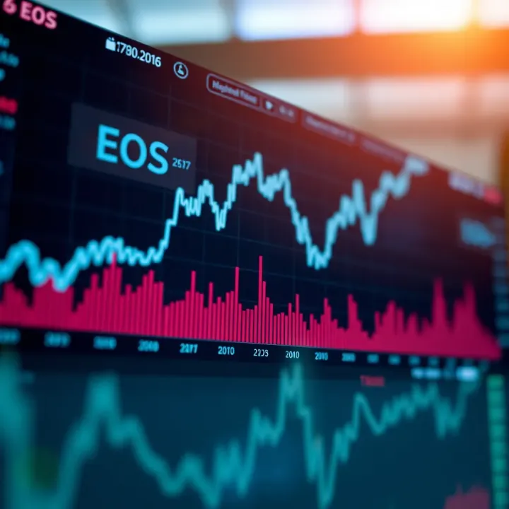EOS Cryptocurrency Price Trends Analysis Graph showing upward and downward trends of EOS cryptocurrency price