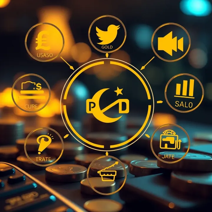 Key Elements Affecting Gold Valuation in Pakistan Visual representation of factors affecting gold valuation including currency rates, international trade, and investor sentiment