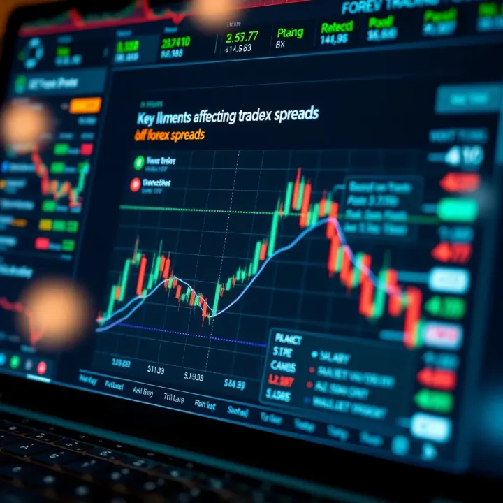 Chart showing various factors influencing forex spreads including market volatility and liquidity