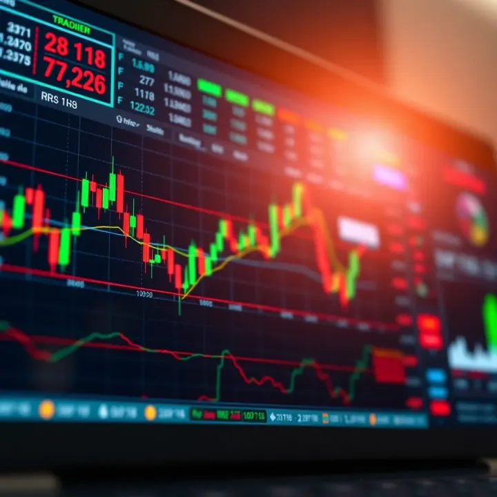 User interface of a trading platform showing charts and market data