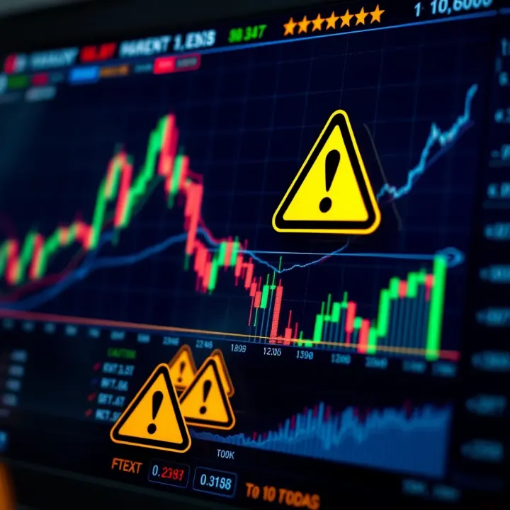 Illustration of risk management strategies in forex trading with charts and caution symbols