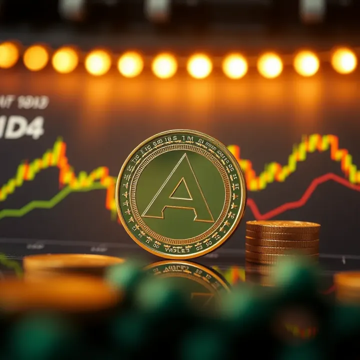 Digital representation of a futuristic financial chart displaying ADA coin market projections