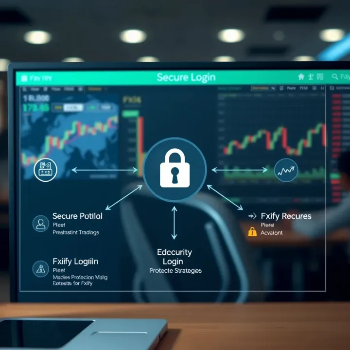 Diagram showing secure login methods and account protection strategies on FXify platform