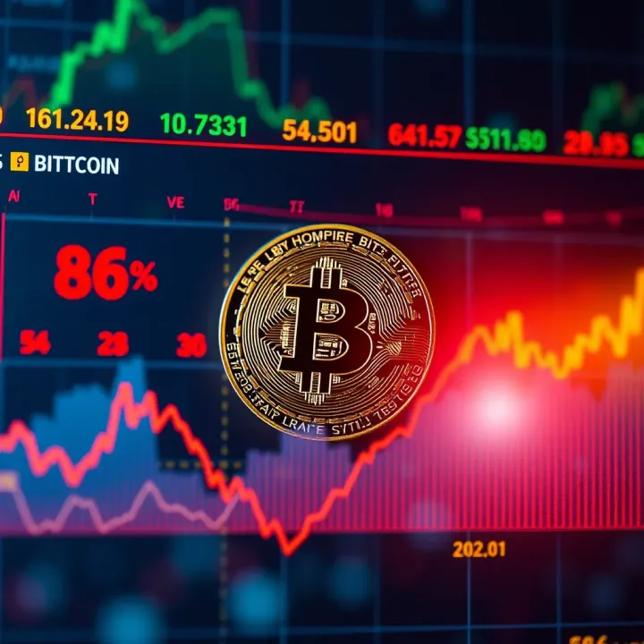 Visualization of global economic factors influencing Bitcoin market with trading volume and volatility indicators