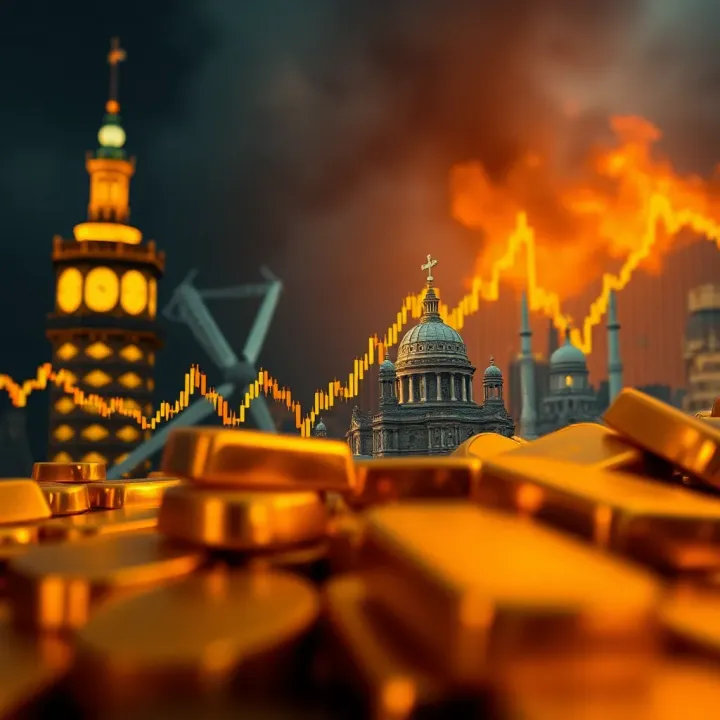 Visual representation of geopolitical tensions influencing gold market volatility