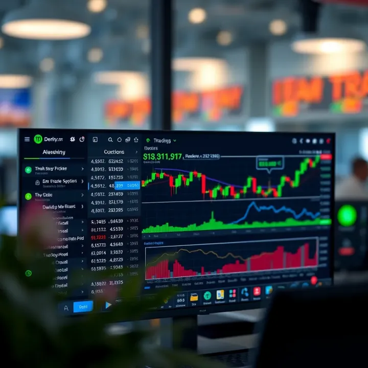 User interface of deriv.com trading dashboard with charts and trading options