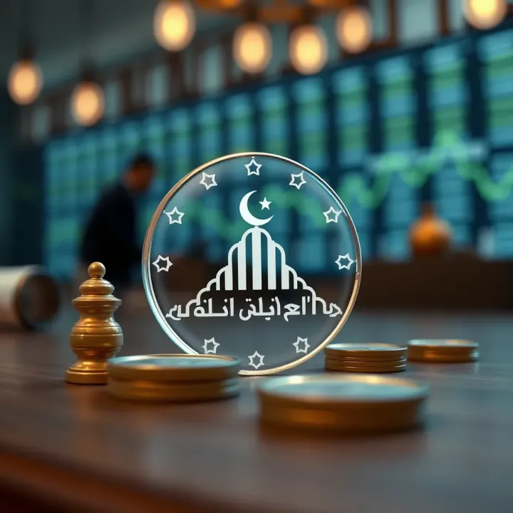 Islamic finance symbols highlighting halal trading principles