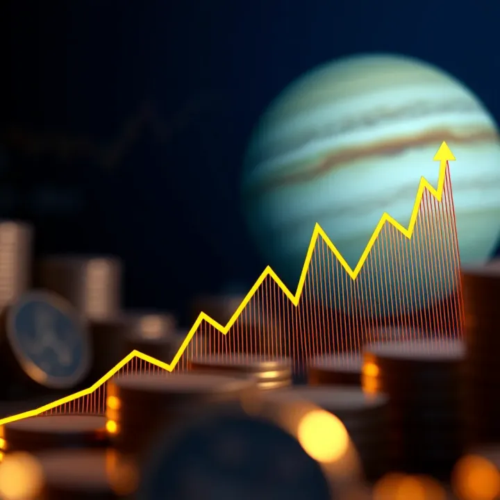 Graph showing upward trend of Jupiter Coin's market value over recent months
