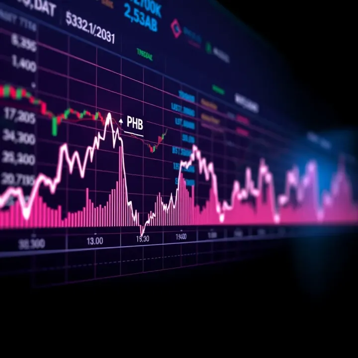 Graph illustrating the fluctuating market trends of PHB cryptocurrency over time