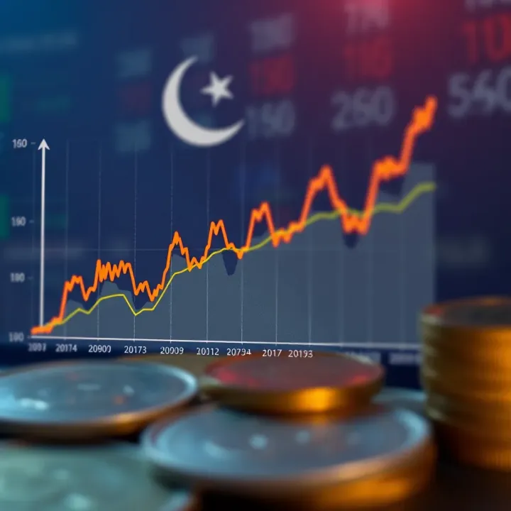 Graph showing the exchange rate trend between Pakistani Rupee and US Dollar over recent years