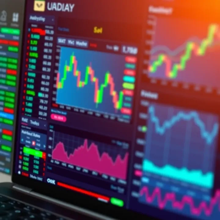 A digital trading platform interface showing stock market charts and data analytics relevant for Pakistani traders