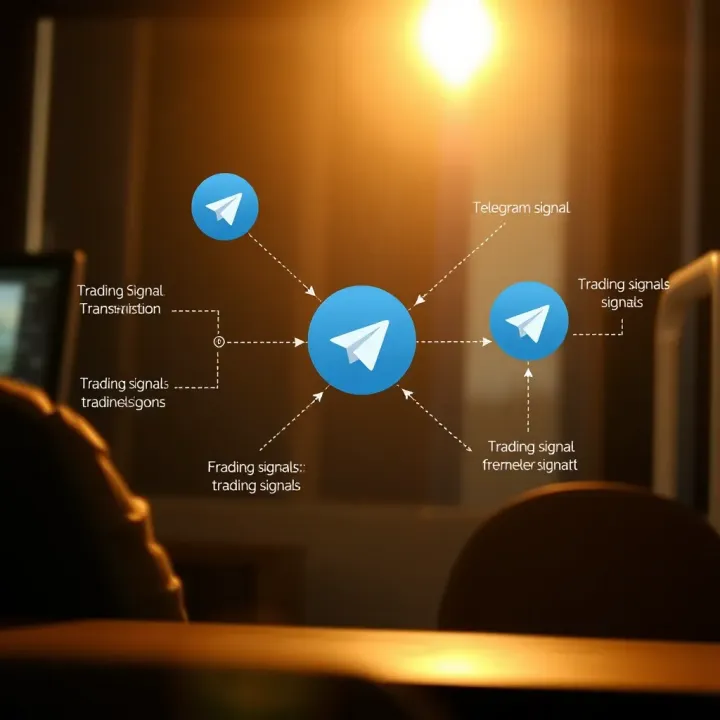 Telegram Trading Signals Transmission Network Diagram illustrating how trading signals are transmitted through Telegram channels to traders