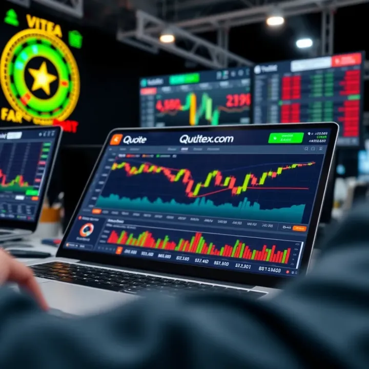 Interface of Quotex.com showing diverse online trading instruments and clear layout