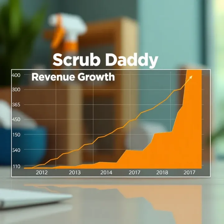 Scrub Daddy's Revenue Growth and Market Expansion Graph illustrating the growth trajectory and revenue milestones of Scrub Daddy over the years