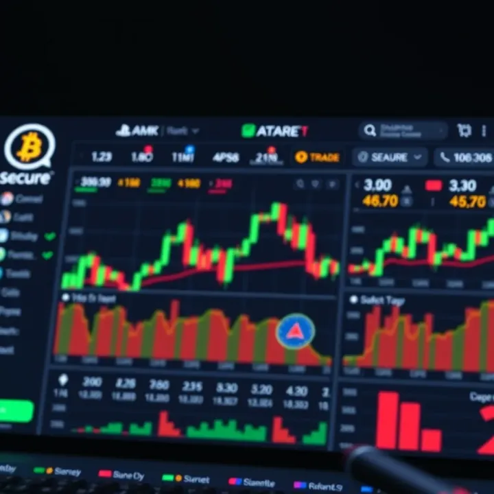 Secure online platform dashboard displaying cryptocurrency assets and safety features