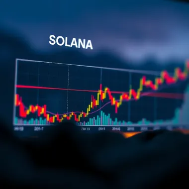 Solana Cryptocurrency Price Trends and Analysis Graph showing Solana cryptocurrency price fluctuations over time with key trend lines highlighted