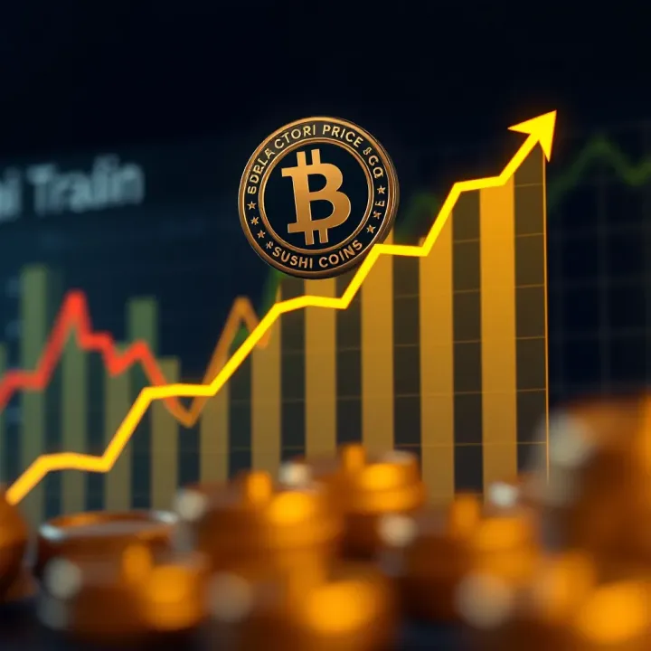 Graph showing projected upward trend of Sushi Coin price influenced by market dynamics