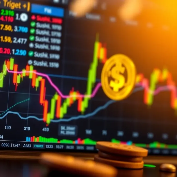 Technical Analysis of Sushi Coin Price Movements and Indicators Technical analysis chart depicting key indicators and price movements of Sushi Coin
