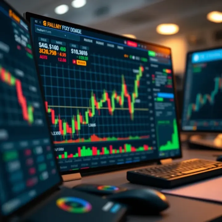 Trading platform dashboard displaying charts and risk management tools for market analysis