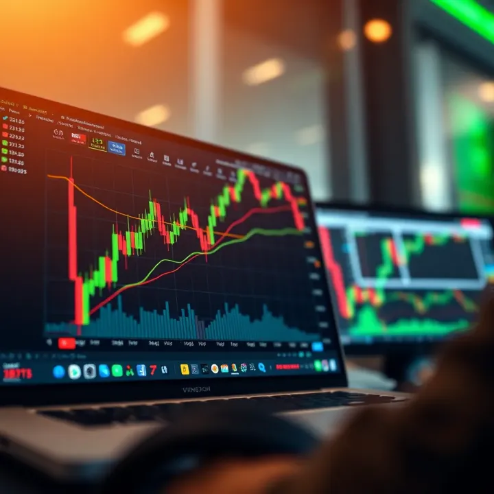 Interface showing integration of TradingView charts with binary options broker platform for seamless trade execution