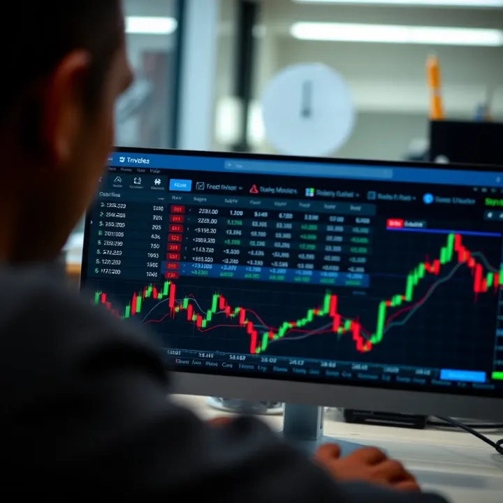 Interface displaying broker integration options and real-time market data for trading activities