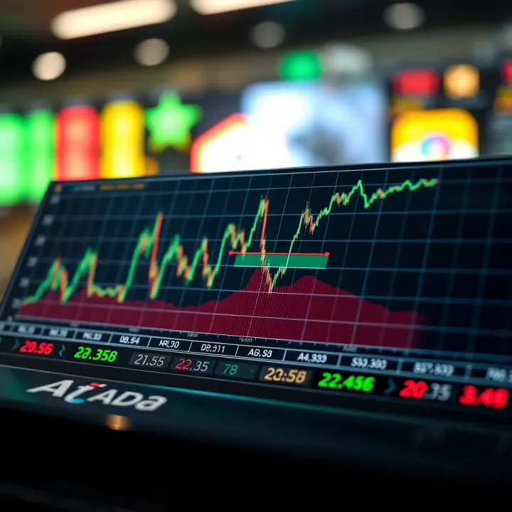 Graph showing recent trends in ADA cryptocurrency price fluctuations