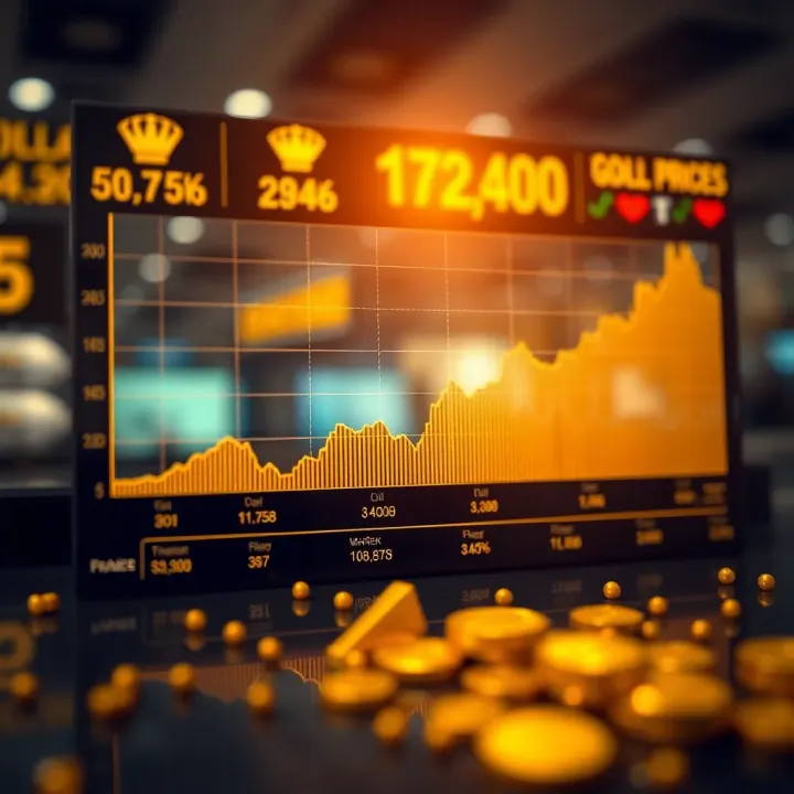 Graph illustrating fluctuations in gold prices influenced by global market trends and local demand