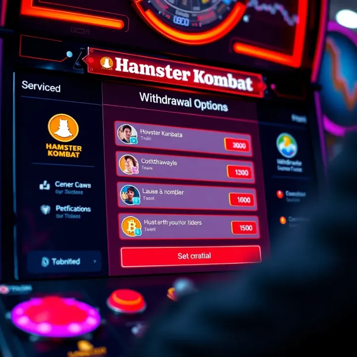 Withdrawal Options and Verification in Hamster Kombat Digital game interface showing various withdrawal options and verification steps