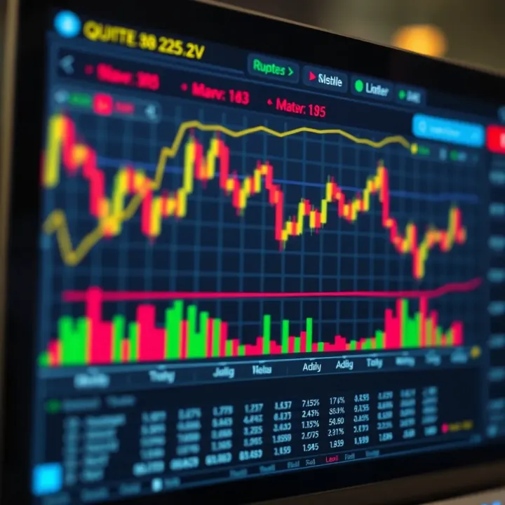 Graph showing signal trends and market indicators used by Quotex tool