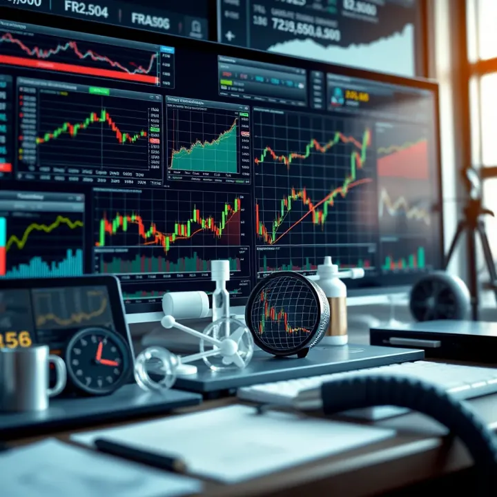 Essential Trading Tools and Instruments for Market Analysis Illustration of various trading tools and instruments including charts, graphs, and data dashboards used in financial market analysis