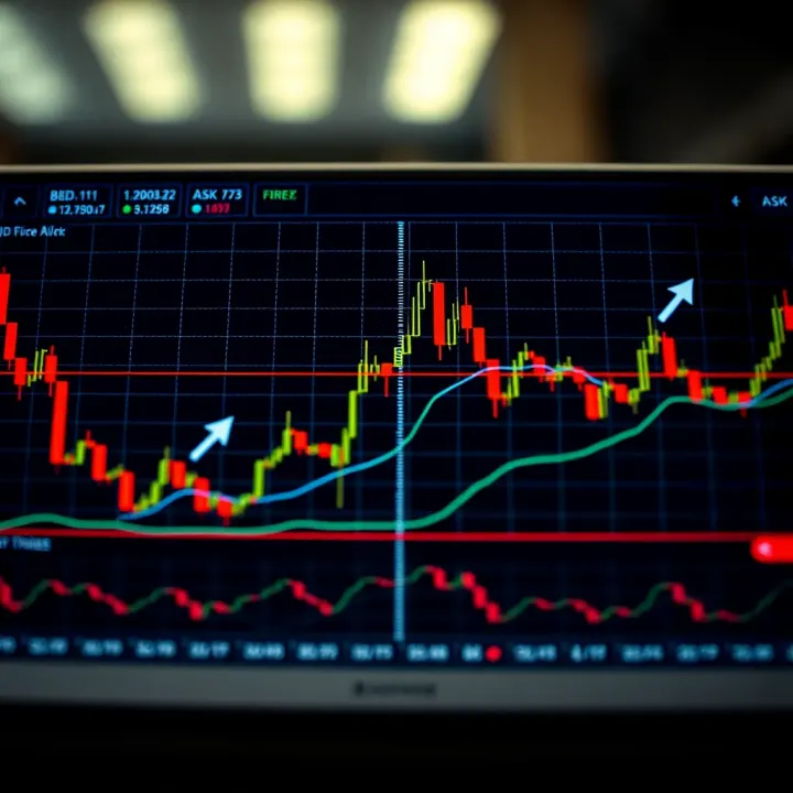 Graph illustrating the difference between bid and ask prices in forex trading