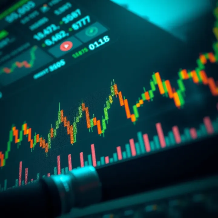 Financial Market Fluctuations Influenced by Trading Robots Graphical representation of financial market fluctuations influenced by robotic trading systems
