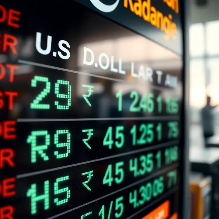 Exchange Rate Board Showing US Dollar to Pakistani Rupee Conversion Currency exchange rate board displaying US dollar to Pakistani rupee rates