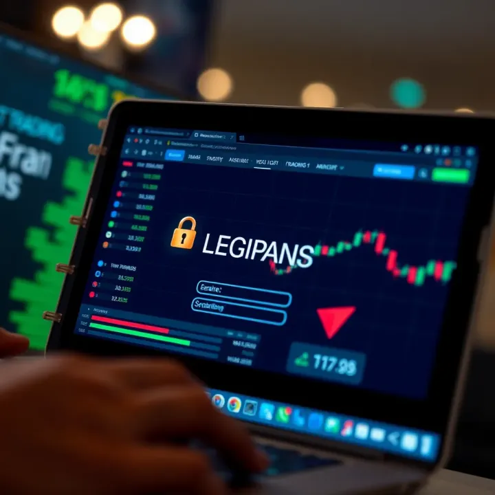 Secure login screen emphasizing cybersecurity measures for safe online trading