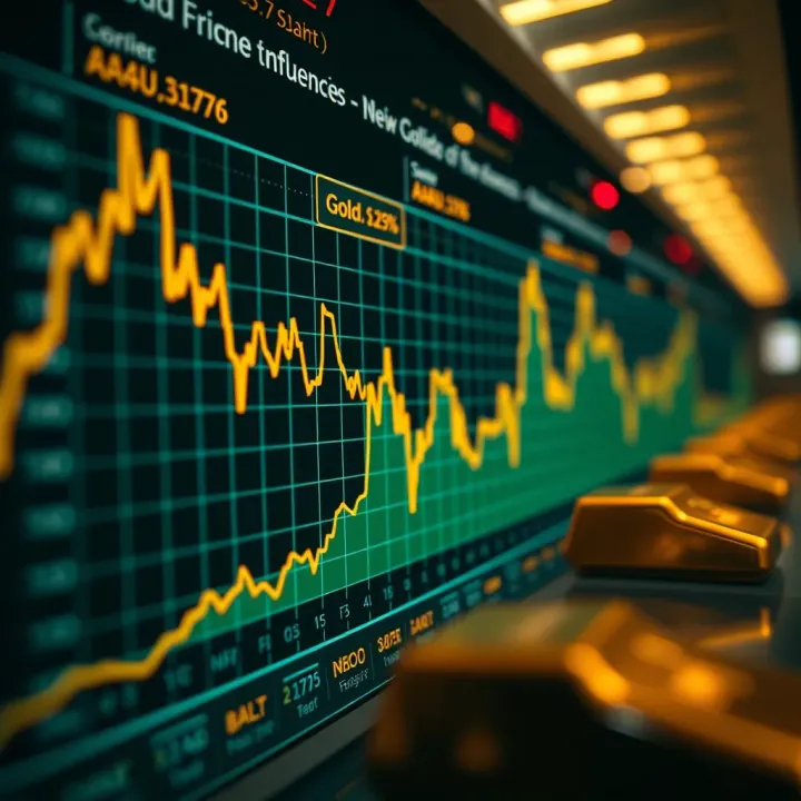 Graph showing economic indicators impacting gold prices in relation to the US dollar