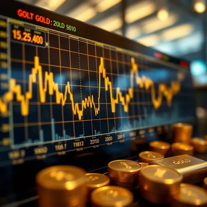 Chart illustrating historical gold price movements against the US dollar
