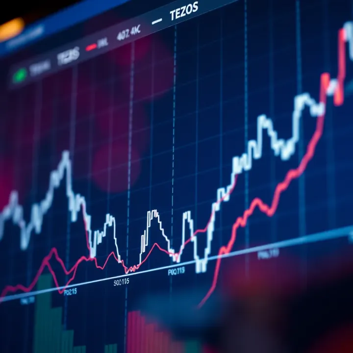 Graph showing Tezos cryptocurrency price fluctuations over time